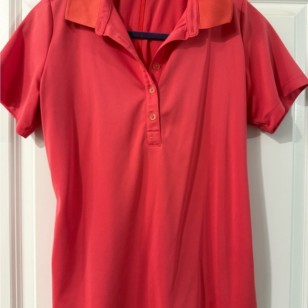 Nike Women's Coral Golf Button Down Shirt